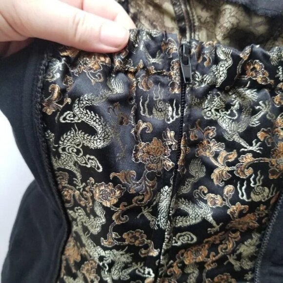 Tripp NYC Daang Goodman Rare Lace Up Corset Top Lace Black Floral S - Picture 8 of 12